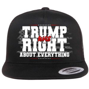 Patriotic Trump Was Right About Everything USA Flag Flat Bill Trucker Hat