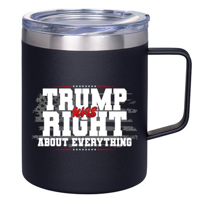 Patriotic Trump Was Right About Everything USA Flag 12oz Stainless Steel Coffee Mug