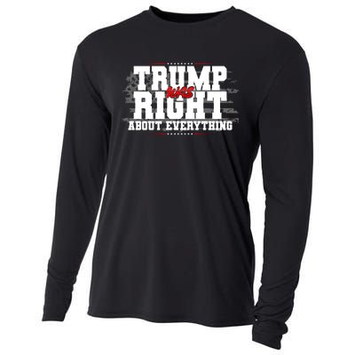 Patriotic Trump Was Right About Everything USA Flag Cooling Performance Long Sleeve Crew