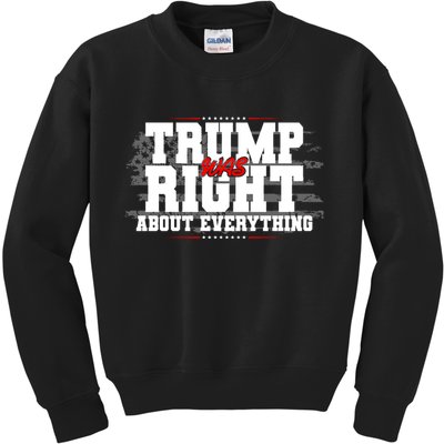 Patriotic Trump Was Right About Everything USA Flag Kids Sweatshirt