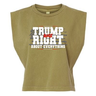 Patriotic Trump Was Right About Everything USA Flag Garment-Dyed Women's Muscle Tee