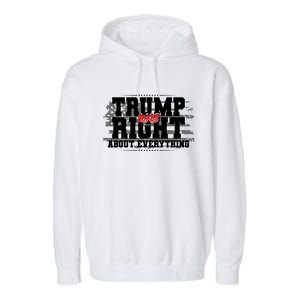 Patriotic Trump Was Right About Everything USA Flag Garment-Dyed Fleece Hoodie