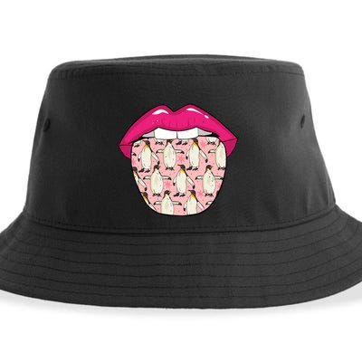 Penguin Tongue Wildlife Artic Birds Gift Penguin Great Gift Sustainable Bucket Hat