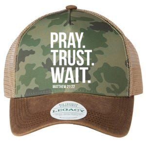 Pray Trust Wait Matthew 21:22 Scripture Christian Meaningful Gift Legacy Tie Dye Trucker Hat