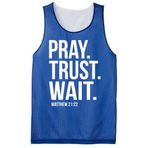 Pray Trust Wait Matthew 21:22 Scripture Christian Meaningful Gift Mesh Reversible Basketball Jersey Tank