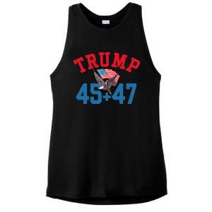 Patriotic Trump Won 45 And 47 Victory Winner Trump Wins Ladies PosiCharge Tri-Blend Wicking Tank