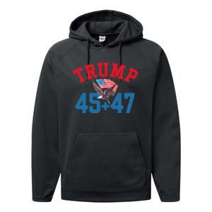 Patriotic Trump Won 45 And 47 Victory Winner Trump Wins Performance Fleece Hoodie