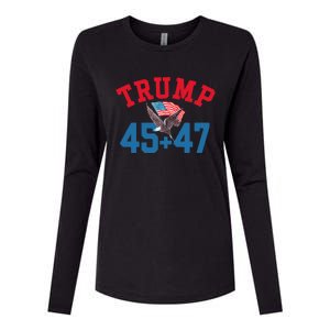 Patriotic Trump Won 45 And 47 Victory Winner Trump Wins Womens Cotton Relaxed Long Sleeve T-Shirt