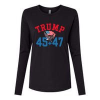 Patriotic Trump Won 45 And 47 Victory Winner Trump Wins Womens Cotton Relaxed Long Sleeve T-Shirt