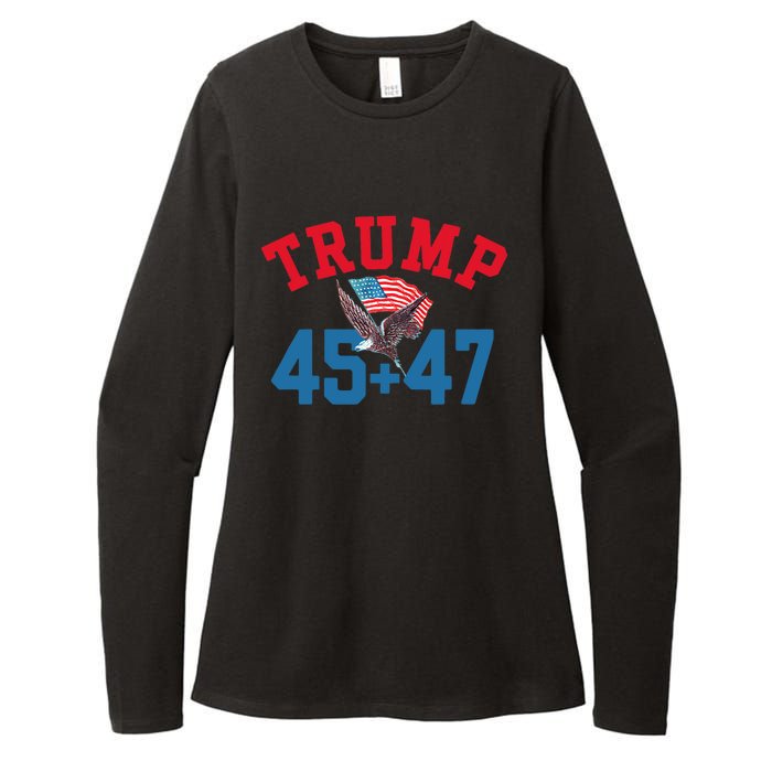 Patriotic Trump Won 45 And 47 Victory Winner Trump Wins Womens CVC Long Sleeve Shirt