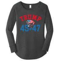 Patriotic Trump Won 45 And 47 Victory Winner Trump Wins Women's Perfect Tri Tunic Long Sleeve Shirt