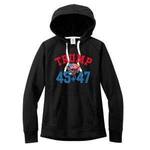 Patriotic Trump Won 45 And 47 Victory Winner Trump Wins Women's Fleece Hoodie