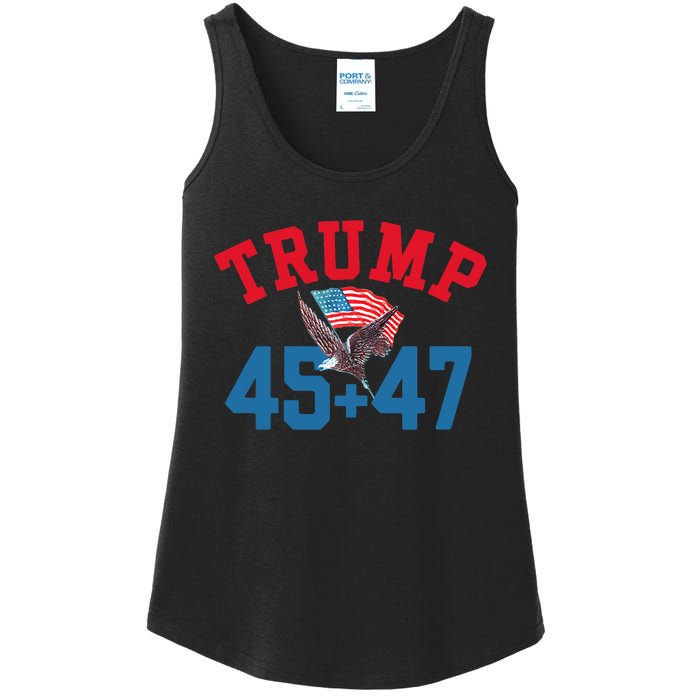 Patriotic Trump Won 45 And 47 Victory Winner Trump Wins Ladies Essential Tank