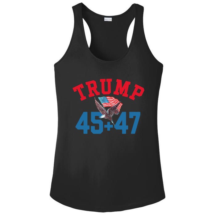 Patriotic Trump Won 45 And 47 Victory Winner Trump Wins Ladies PosiCharge Competitor Racerback Tank