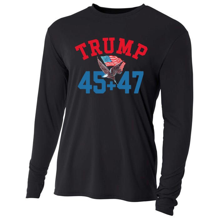 Patriotic Trump Won 45 And 47 Victory Winner Trump Wins Cooling Performance Long Sleeve Crew