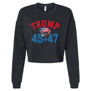 Patriotic Trump Won 45 And 47 Victory Winner Trump Wins Cropped Pullover Crew