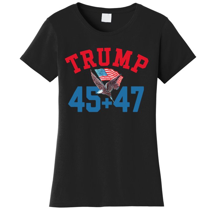 Patriotic Trump Won 45 And 47 Victory Winner Trump Wins Women's T-Shirt