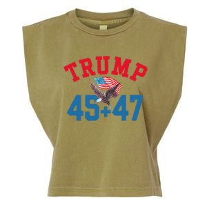 Patriotic Trump Won 45 And 47 Victory Winner Trump Wins Garment-Dyed Women's Muscle Tee