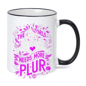 Plur The World Needs More Skeleton Heart Hands 11oz Black Color Changing Mug