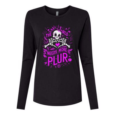 Plur The World Needs More Skeleton Heart Hands Womens Cotton Relaxed Long Sleeve T-Shirt