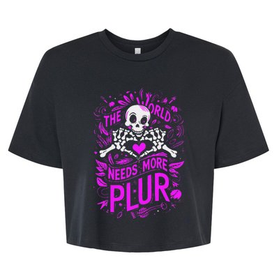 Plur The World Needs More Skeleton Heart Hands Bella+Canvas Jersey Crop Tee