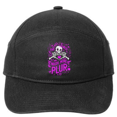 Plur The World Needs More Skeleton Heart Hands 7-Panel Snapback Hat