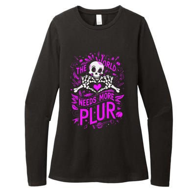 Plur The World Needs More Skeleton Heart Hands Womens CVC Long Sleeve Shirt