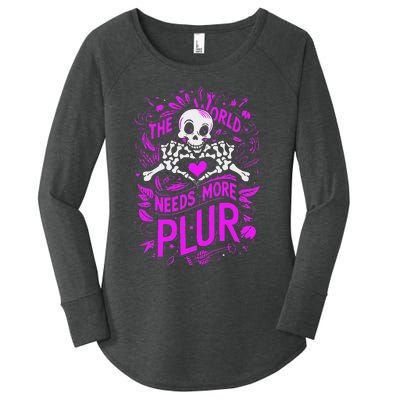 Plur The World Needs More Skeleton Heart Hands Women's Perfect Tri Tunic Long Sleeve Shirt