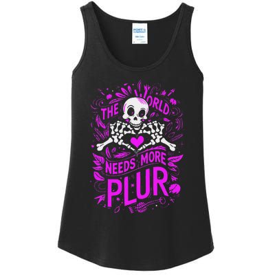 Plur The World Needs More Skeleton Heart Hands Ladies Essential Tank