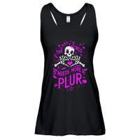 Plur The World Needs More Skeleton Heart Hands Ladies Essential Flowy Tank