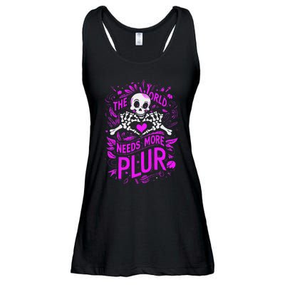 Plur The World Needs More Skeleton Heart Hands Ladies Essential Flowy Tank