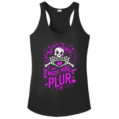 Plur The World Needs More Skeleton Heart Hands Ladies PosiCharge Competitor Racerback Tank