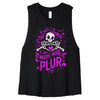 Plur The World Needs More Skeleton Heart Hands Women's Racerback Cropped Tank