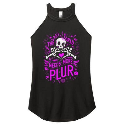 Plur The World Needs More Skeleton Heart Hands Women's Perfect Tri Rocker Tank