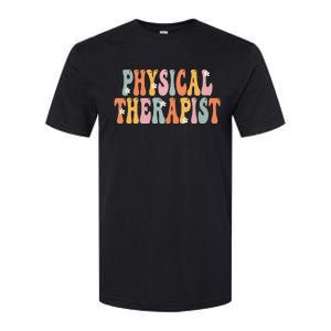 Physical Therapist Week Groovy Appreciation Day Softstyle CVC T-Shirt