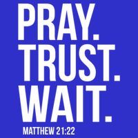Pray Trust Wait Matthew 21:22 Scripture Christian Gift Button