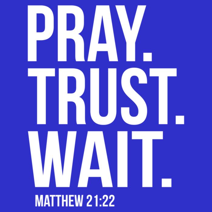 Pray Trust Wait Matthew 21:22 Scripture Christian Gift Button