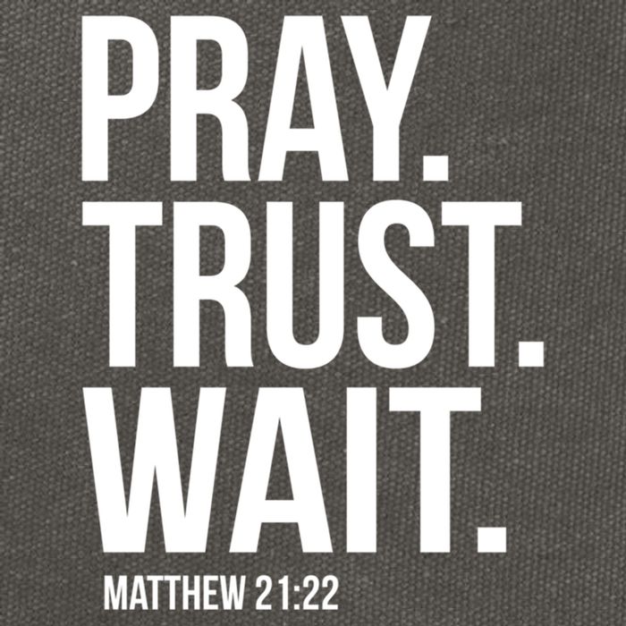 Pray Trust Wait Matthew 21:22 Scripture Christian Gift Cotton Canvas Backpack
