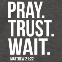 Pray Trust Wait Matthew 21:22 Scripture Christian Gift Vector Backpack