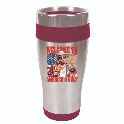 President Trump Welcome To AmericaS Gulf Mexico 16oz Travel Tumbler