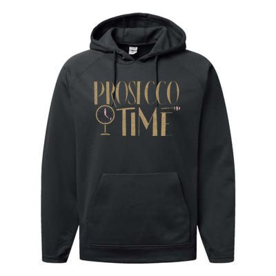 Prosecco Time Wo Parties Girl Night Out Cocktail Party Performance Fleece Hoodie