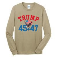 Patriotic Trump Won 45 And 47 Victory Winner Trump Wins Tall Long Sleeve T-Shirt