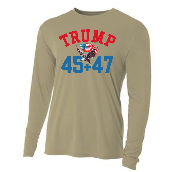 Patriotic Trump Won 45 And 47 Victory Winner Trump Wins Cooling Performance Long Sleeve Crew