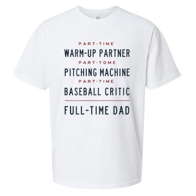 Part Time Warm Up Partner Pitching Baseball Full Time Dad Sueded Cloud Jersey T-Shirt