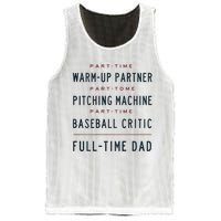 Part Time Warm Up Partner Pitching Baseball Full Time Dad Mesh Reversible Basketball Jersey Tank