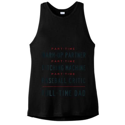 Part Time Warm Up Partner Pitching Baseball Full Time Dad Ladies PosiCharge Tri-Blend Wicking Tank
