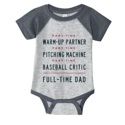 Part Time Warm Up Partner Pitching Baseball Full Time Dad Infant Baby Jersey Bodysuit