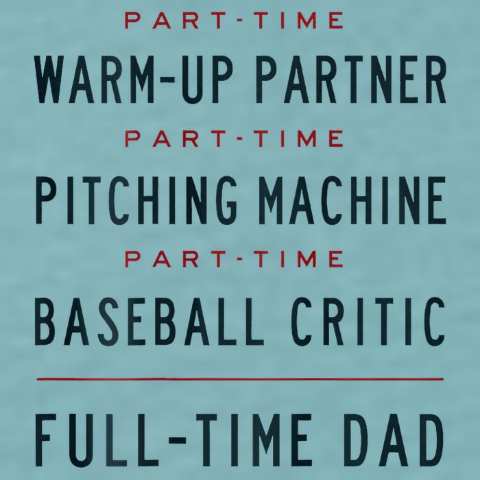 Part Time Warm Up Partner Pitching Baseball Full Time Dad Sueded Cloud Jersey T-Shirt