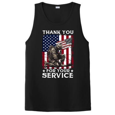 Patriotic Thank You For Your Service Veteran Memorial Day Gift PosiCharge Competitor Tank