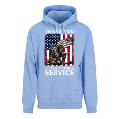 Patriotic Thank You For Your Service Veteran Memorial Day Gift Unisex Surf Hoodie